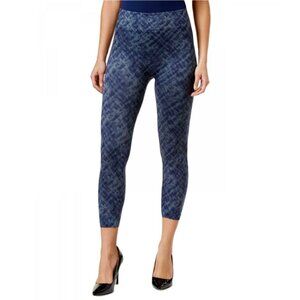 Spanx Look At Me Seamless Cropped Leggings In Indigo Watercolor Size Medium